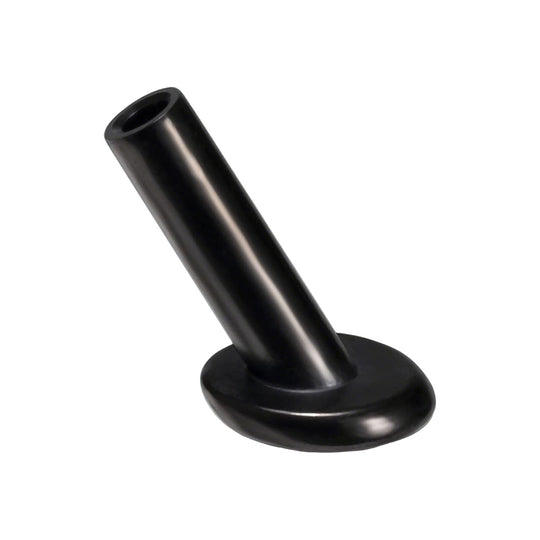 RiaYer black T316 stainless steel angled protective sleeve for stair cable railing.