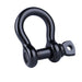 RiaYer black 316 stainless steel heavy duty bow shackle for marine rigging.