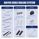 RiaYer complete black cable railing system catalog showing terminals and sleeves
