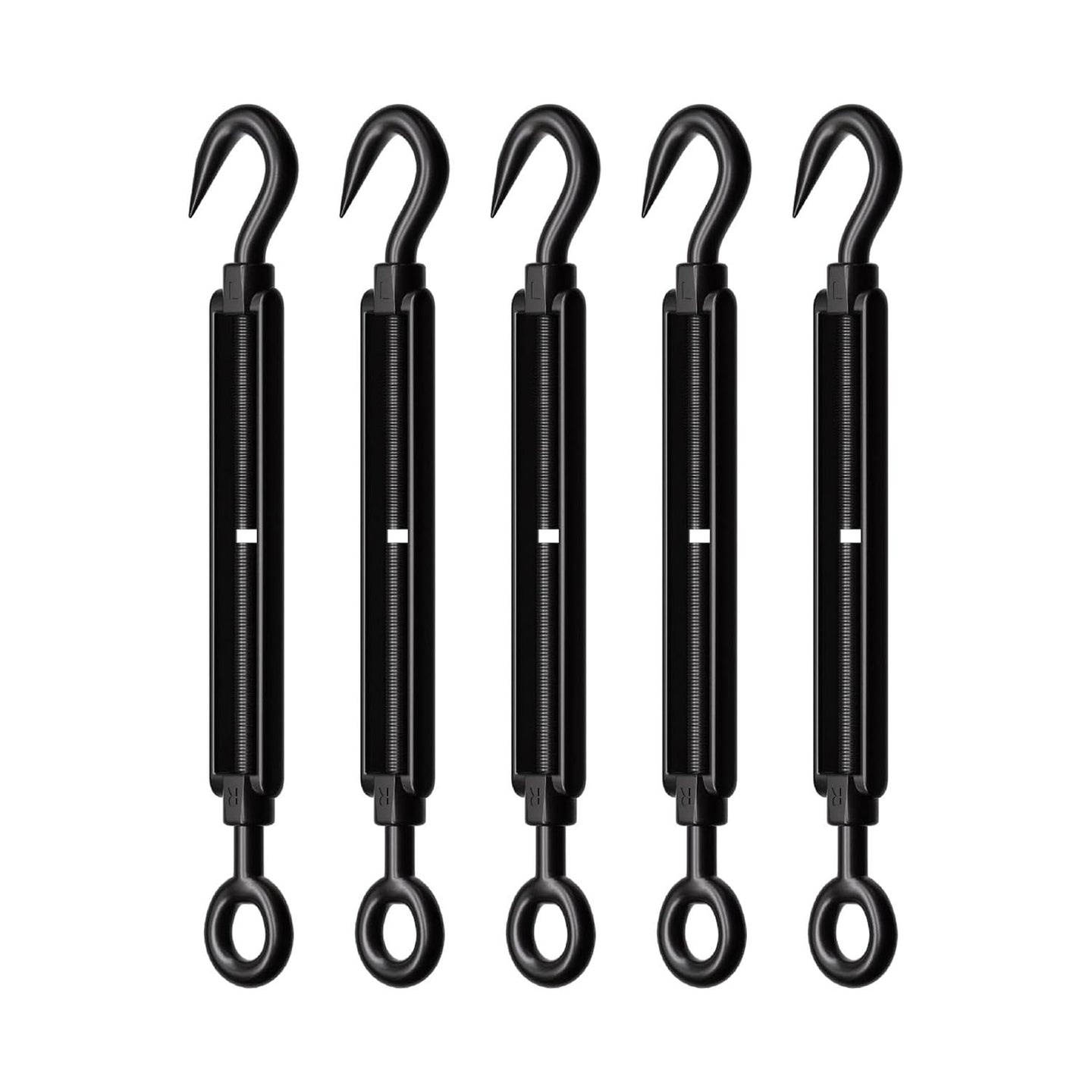RiaYer 304 stainless steel hook and eye turnbuckles in sleek black finish