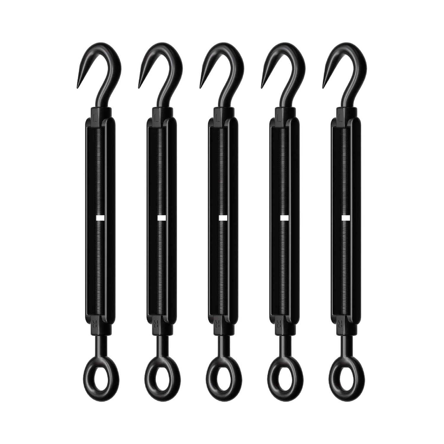 RiaYer 304 stainless steel hook and eye turnbuckles in sleek black finish