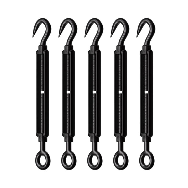 RiaYer 304 stainless steel hook and eye turnbuckles in sleek black finish