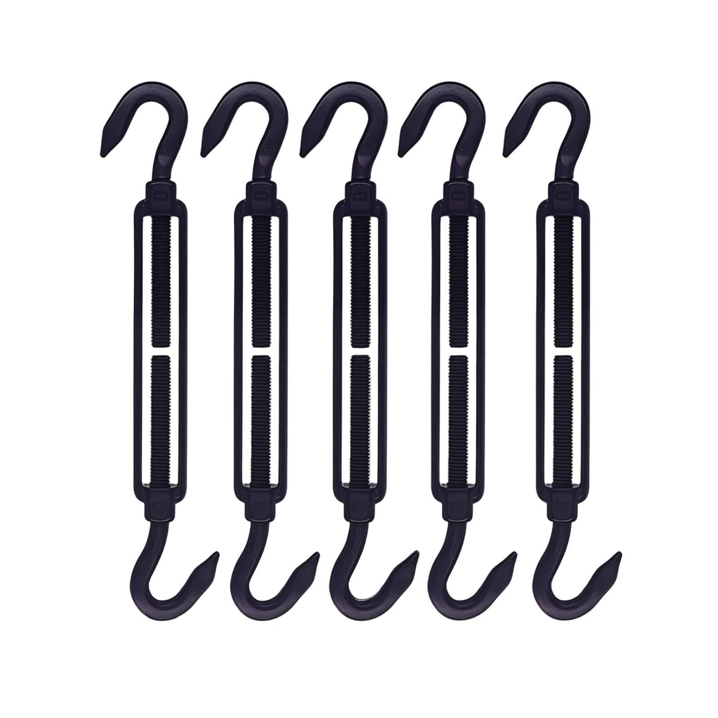 Set of RiaYer black 304 stainless steel hook and hook turnbuckles