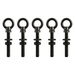 5 Pack of RiaYer black T316 stainless steel shoulder eye bolts 1/4 by 2 inch length.