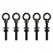 5 Pack of RiaYer black T316 stainless steel shoulder eye bolts 1/4 by 2 inch length.