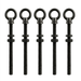 	5 Pack of RiaYer black T316 stainless steel extended shoulder eye bolts 1/4 by 4 inch length.