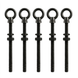 	5 Pack of RiaYer black T316 stainless steel extended shoulder eye bolts 1/4 by 4 inch length.