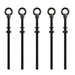 5 Pack of RiaYer extra long 6 inch black T316 stainless steel shoulder eye bolts for 4x4 posts.