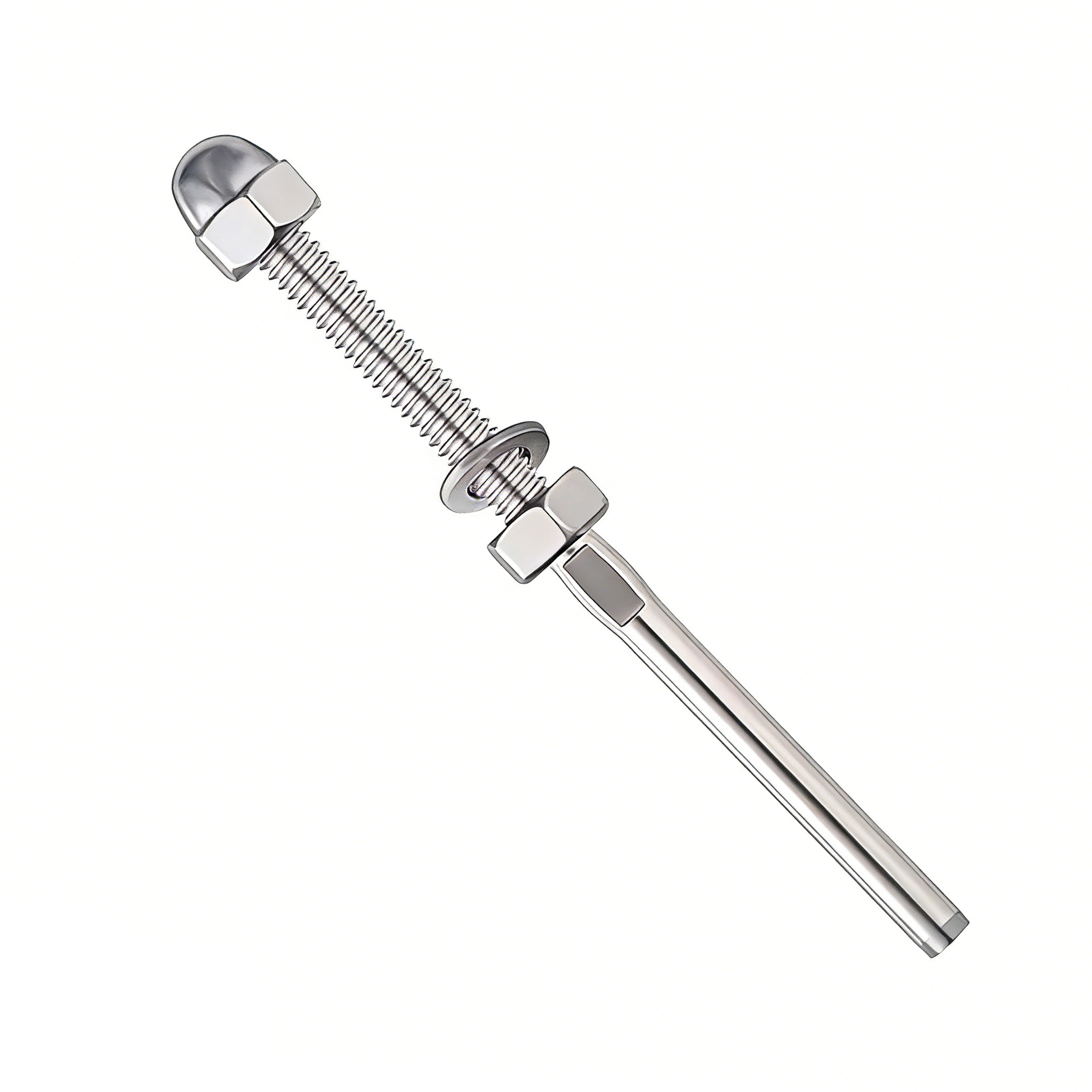 RiaYer black titanium PVD threaded stud tensioner kit with acorn cap nut for 1/8 inch cable railing.
