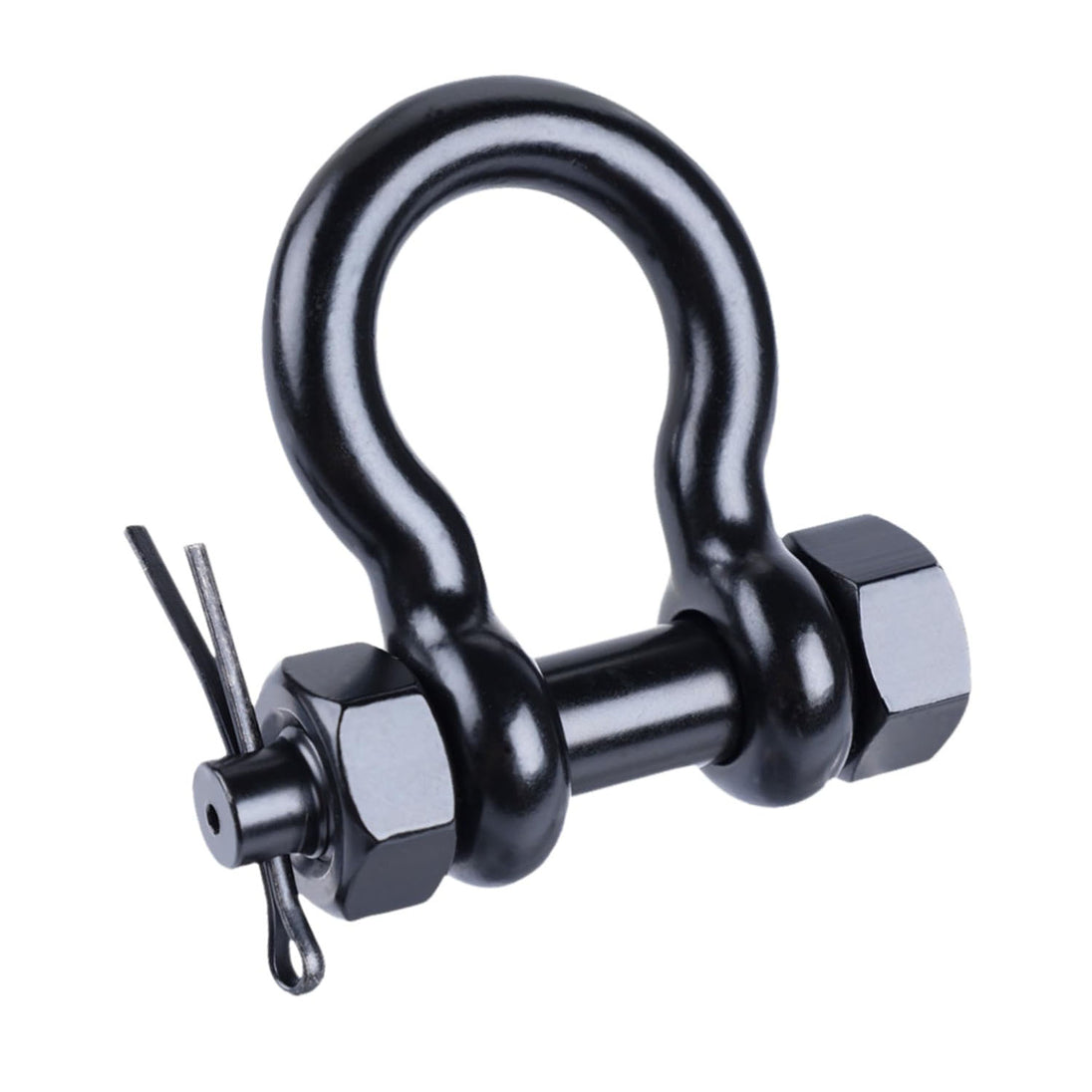 RiaYer bolt-type safety bow shackle made of T316 stainless steel with locking cotter pin.