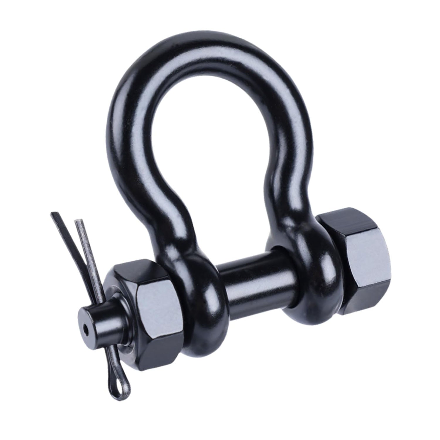 RiaYer bolt-type safety bow shackle made of T316 stainless steel with locking cotter pin.