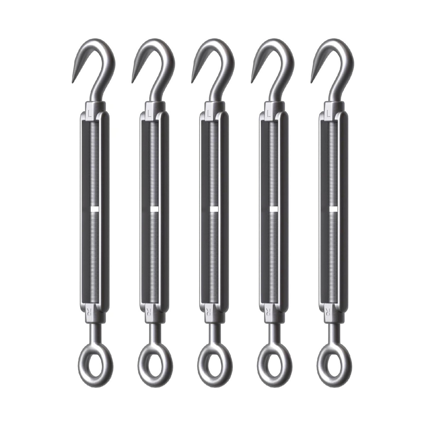 RiaYer 304 stainless steel hook and eye turnbuckles in multiple sizes