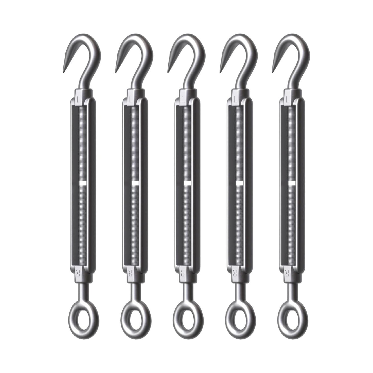 RiaYer 304 stainless steel hook and eye turnbuckles in multiple sizes