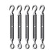 RiaYer 304 stainless steel hook and eye turnbuckles in multiple sizes