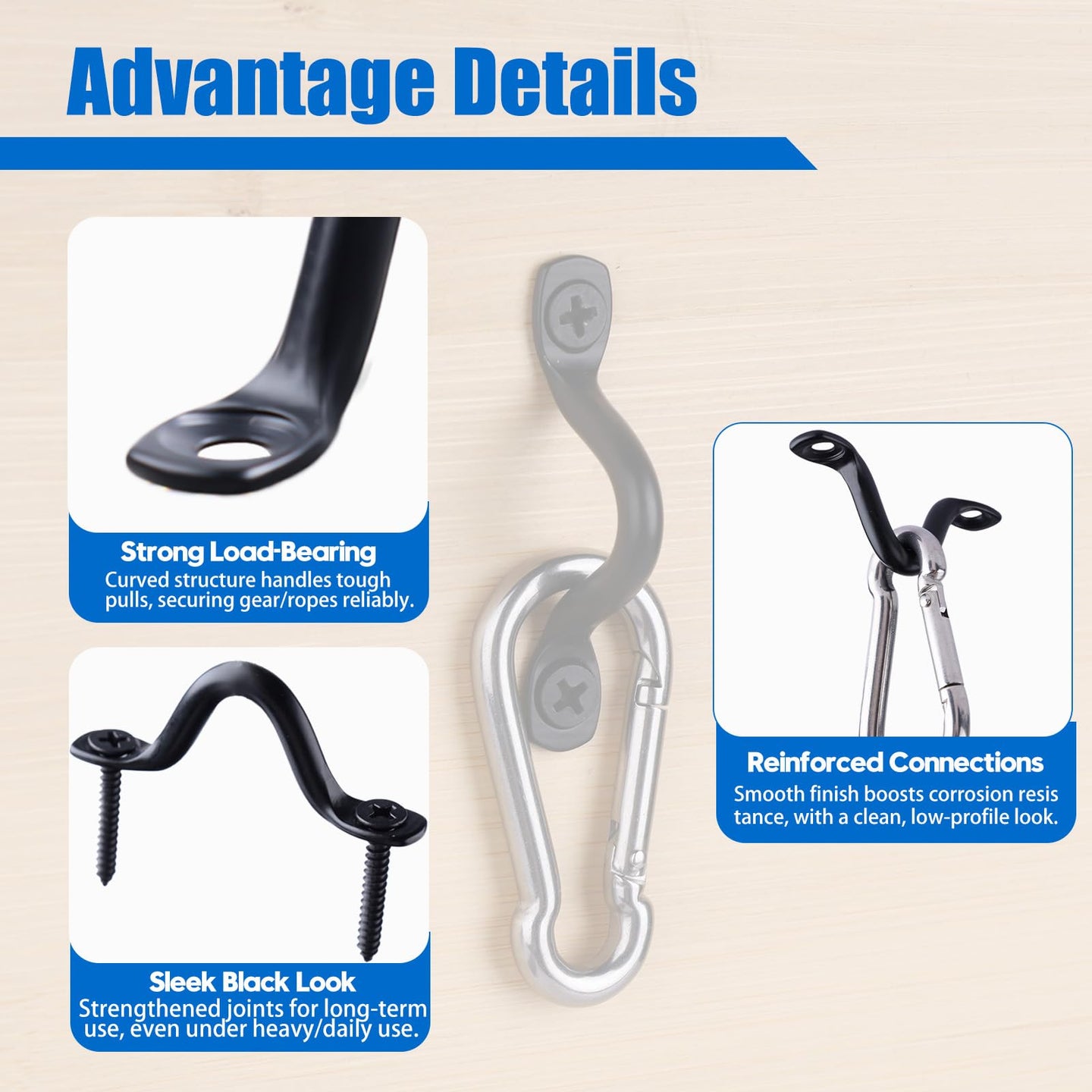 Detailed features of RiaYer pad eye straps showing smooth edges and strong bearing capacity.