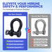 Comparison of RiaYer premium black stainless steel bow shackle versus standard normal shackles.