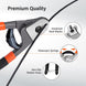 Features of the premium wire rope cutter included with RiaYer cable, showing thickened steel blades and telescopic springs