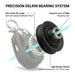 Exploded view of RiaYer pulley precision Delrin ball bearing system for smooth rotation under heavy loads

