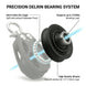 Exploded view of RiaYer pulley precision Delrin ball bearing system for smooth rotation under heavy loads

