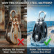  Comparison showing RiaYer rust-proof T316 marine grade stainless steel pulley versus ordinary rusting 304 steel