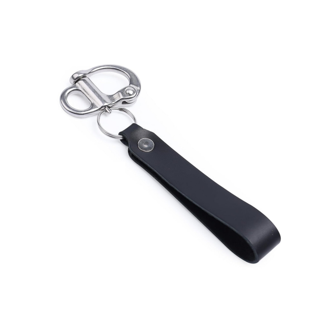 RiaYer marine grade 316 stainless steel quick release snap shackle with premium leather pull.
