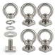 4 Pack of RiaYer silver 304 stainless steel M8 T-track tie down anchors.