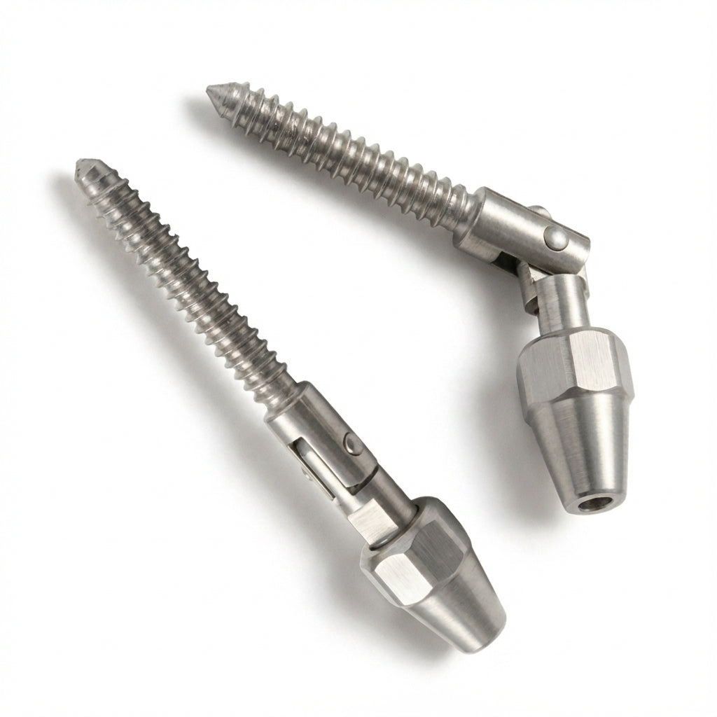 RiaYer silver swageless cable railing kit with left and right hand lag screws