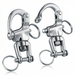 2 Pack of RiaYer polished silver T316 stainless steel swivel snap shackles for marine boat rigging.