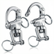 2 Pack of RiaYer polished silver T316 stainless steel swivel snap shackles for marine boat rigging.