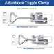 Adjustable locking distance guide for RiaYer toggle clamp showing min and max range.