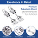 Details of RiaYer toggle latch including adjustable screw, mounting base, and all-metal design.
