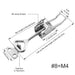	Dimensions diagram for RiaYer toggle clamp latch size 8 M4.