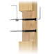 Diagram showing the RiaYer anti-spin gripping tool holding a cable steady in a wood post while installing protective sleeves.