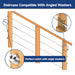 Using angle washers with round head invisible cable tensioner for staircase railing