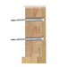 Cross section of wood post showing the hidden receiver of the round head invisible cable tensioner