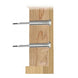 Cross section of wood post showing the hidden receiver of the round head invisible cable tensioner