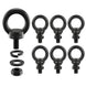 Set of rust-proof M6 female thread ring-shape lifting nuts, manufactured from premium stainless steel for durable outdoor and marine use.
