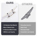 Quality comparison infographic showing the superior durability of RiaYer's highly polished, rust-proof marine-grade T-hinge versus a standard, easily corroded metal hinge.