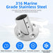 Comparison showing rust resistant marine grade 316 stainless steel rail fitting
