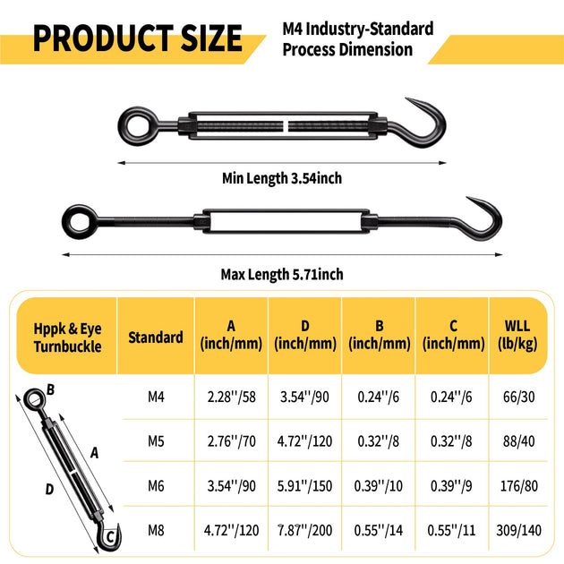 Rustproof and weatherproof features of black 304 stainless steel turnbuckle