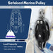 Safe working load capacity of 1800 lbs for RiaYer marine pulley block.