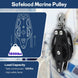 Safe working load capacity of 1800 lbs for RiaYer marine pulley block.