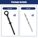 Graphic detailing the package contents of a suspension kit, including the threaded screw eye bolts and matching plastic wall anchors for secure concrete or wood installation.