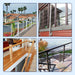 Four examples of seamless black cable railing applications on decks and stairs
