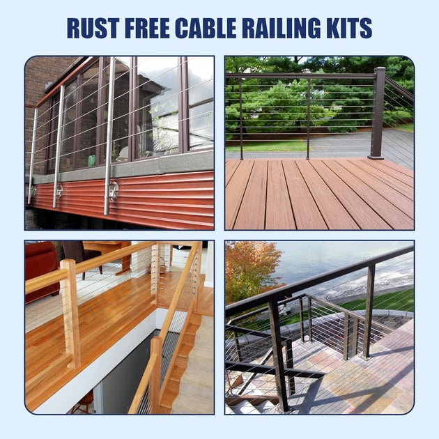 Real world deck applications of the seamless black invisible cable railing system