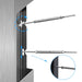 Surface mounting silver blade toggle tensioner vertically on a metal post