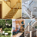 	Beautiful indoor staircase applications using silver adjustable cable railing hardware