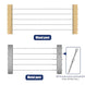 Silver invisible fixed end terminal installation layout for both metal and wood posts