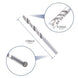 Product inclusion graphic showing a silver stainless steel straight protective sleeve and a matching wood drill bit, essential for cable railing hole preparation.