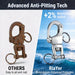 Advanced anti-pitting tech of RiaYer silver T316 stainless steel shackle showing superior rust resistance.